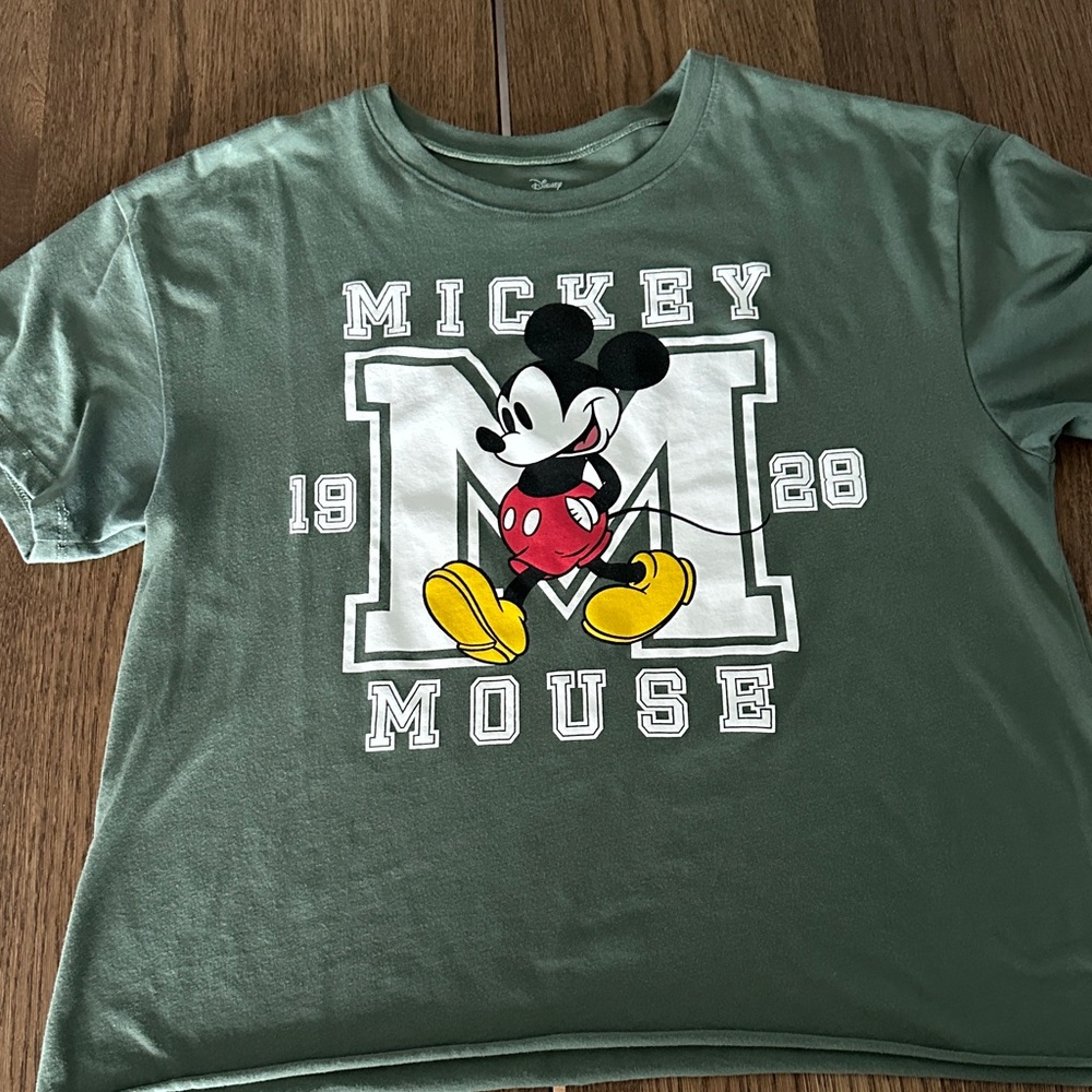 Disney Mickey Mouse Green Short Sleeve Tee